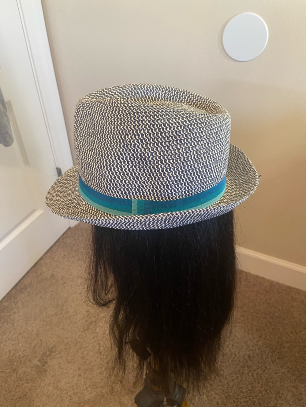 Weaved Gray and Blue Fedora